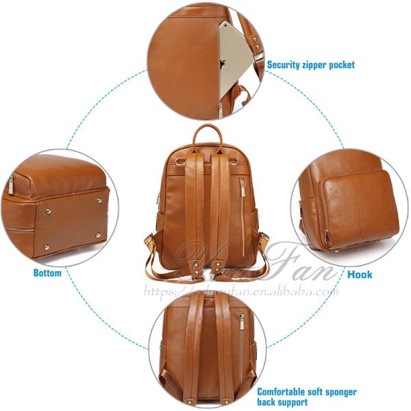 Leather Nappy Backpack bag baby diaper organizer