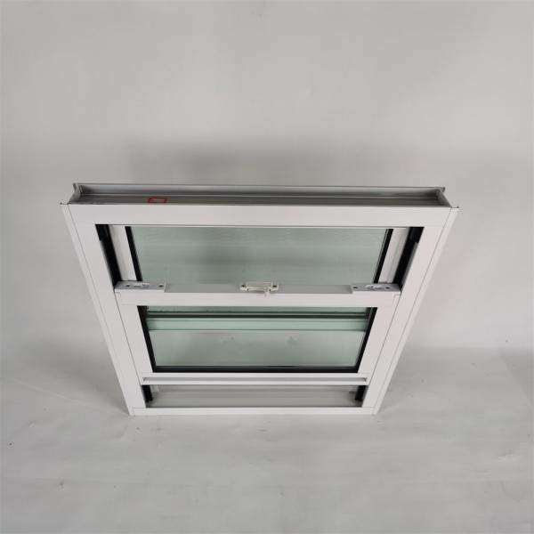 Top Single Aluminium Double Hung Windows with Diamond Grids Glass Hanging Curtain Type