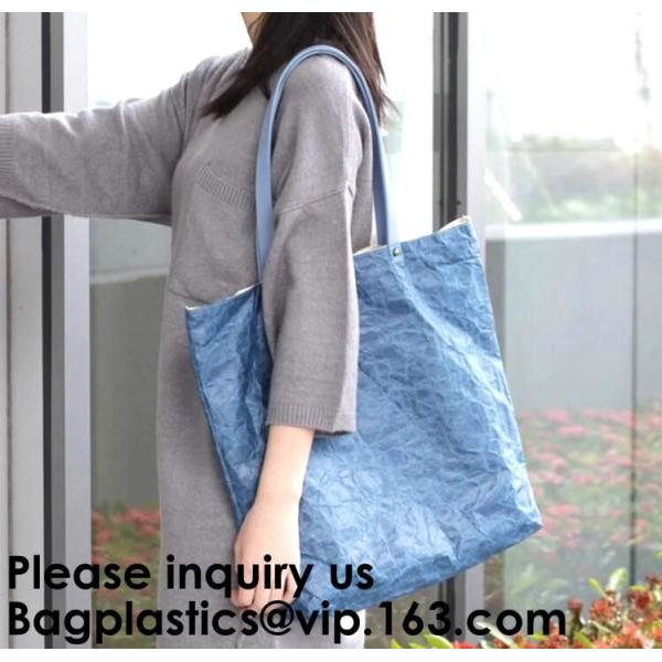Tyvek Reversible Reusable Shopping Tote Beach Pool Travel Bag Ultra Soft FOLDABLE Material,Reusable Grocery Bag, Easily