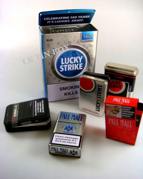 Metal Cigarette Tin Can With Printed Embossing , Personalised Cigarette Tin