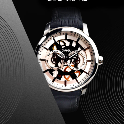 Дозор круглого дозора классических людей неподдельный кожаный водоустойчивый автоматический