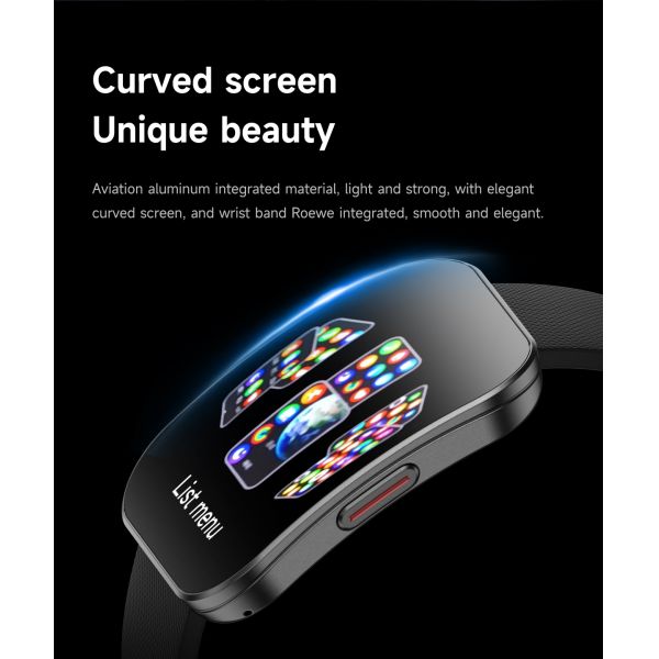 Hot U17 Smart Watch Ultra-thin Curved Square Screen AMOLED 1.85inch BT Call IP68 Deep Waterproof H Band APP 3D Menu Smartwatch