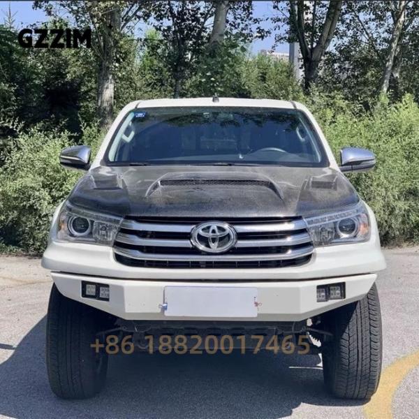 Black Carbon Fiber Hood Hilux Revo 2016 - 2023 Автозапчасти на заказ из углеродного волокна