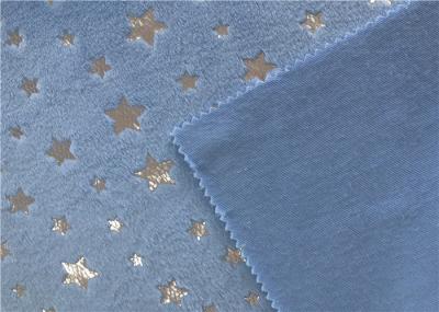160CM Width Anti Pilling Silver Star Foil Printing Minky Plush Fabric