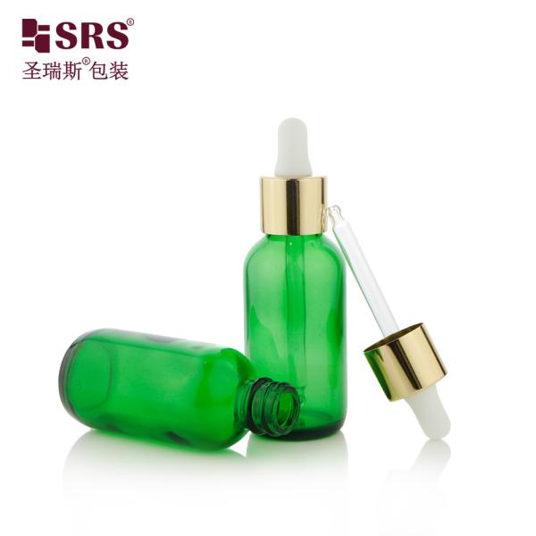30 мл 60 мл готовые к отправке пустые зеленые бутылки из алюминиевого стекла с капельницей