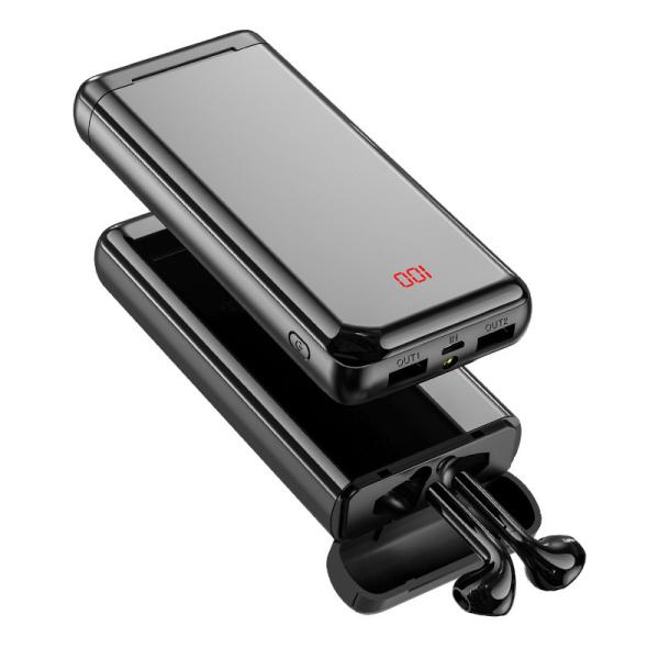 2020 New Earphone Power Bank TWS Bluetooth 5.0V Earphone Power Bank 10000mah with Earbuds