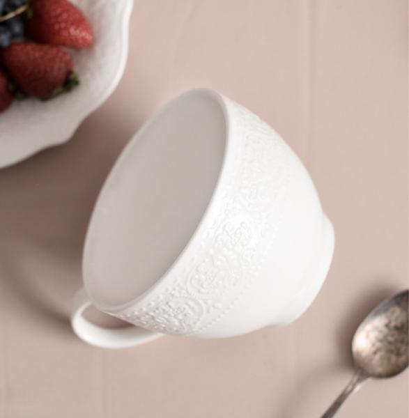 Hotels Cream White Modern Luxury White Porcelain Coffee Cups