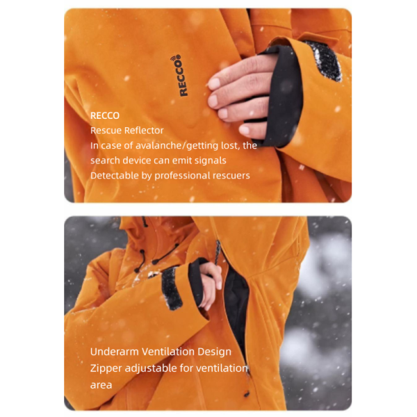 Unisex Waterproof Windproof Breathable Ski Suit, Outdoor Winter Snowboard Snowsuit with Custom Logo