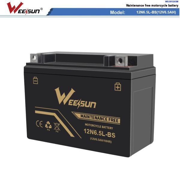 12v 6.5ah Lead Acid Motorcycle Battery 6mf6.5l MF 12N6.5-BS 12n6.5 3b Battery