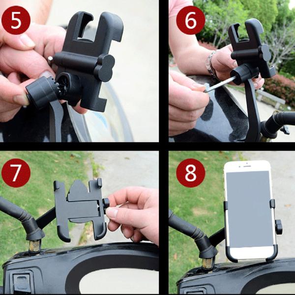 Elastomer PDA Motorcycle Phone Holder With Charger 500g Weight Portable