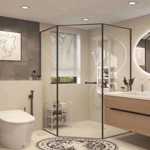 Casque de douche en verre Porte unique sur mesure sans cadre Porte de douche en