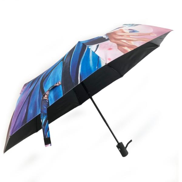Customize Your Own DIY Printed Umbrella No Minimum Orders Rubber Coated Handle Included