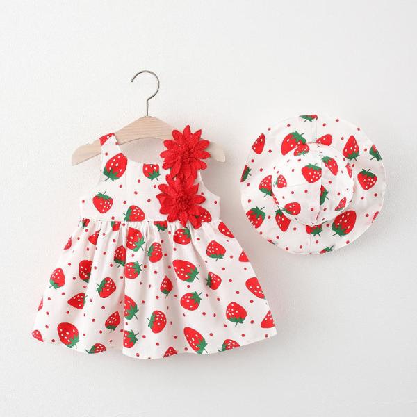 Summer Children'S Clothing Small Wings Baby Dress Baby Girl Cherry Dress
