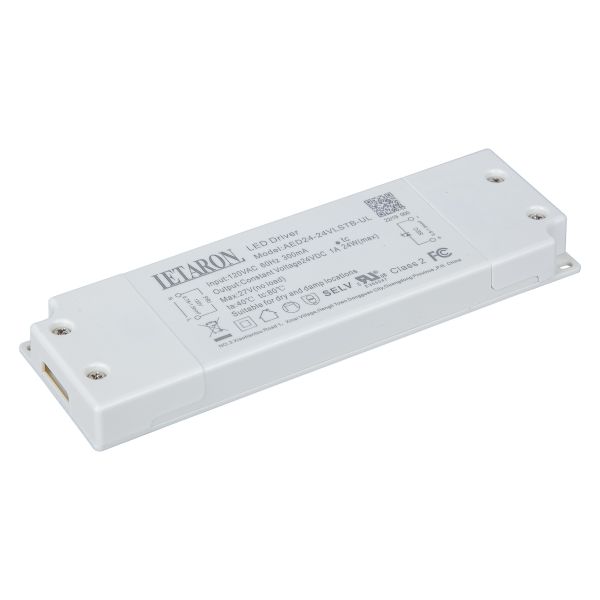 24W UL Certified Slim LED Driver Humid Environment Supported For Bathroom Mirror