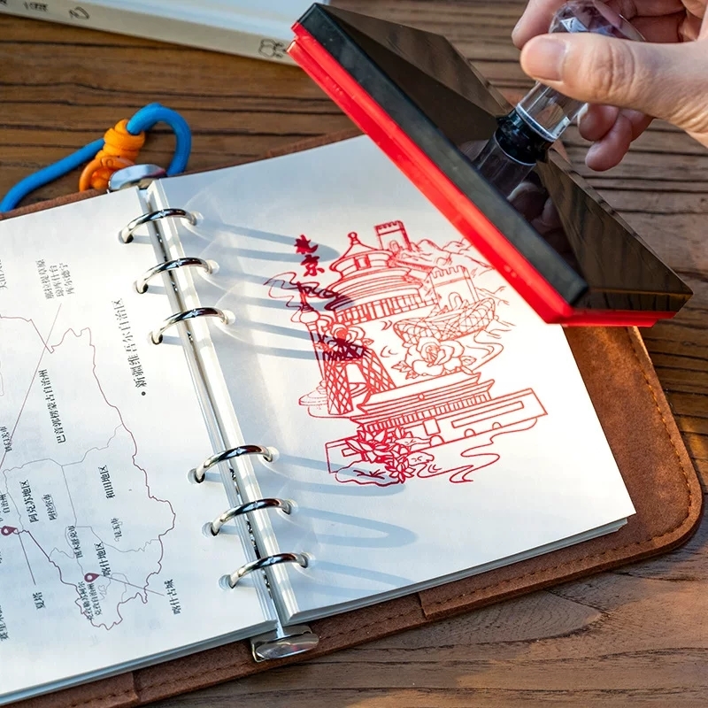 Felt Travel Journal With Embroidery Patches And Ring Binder For Souvenirs