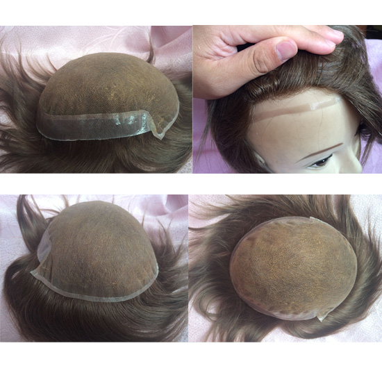 High Quality Half Hand Tied Indian Remy Hair Glueless Lace Front Wig With Baby Hair