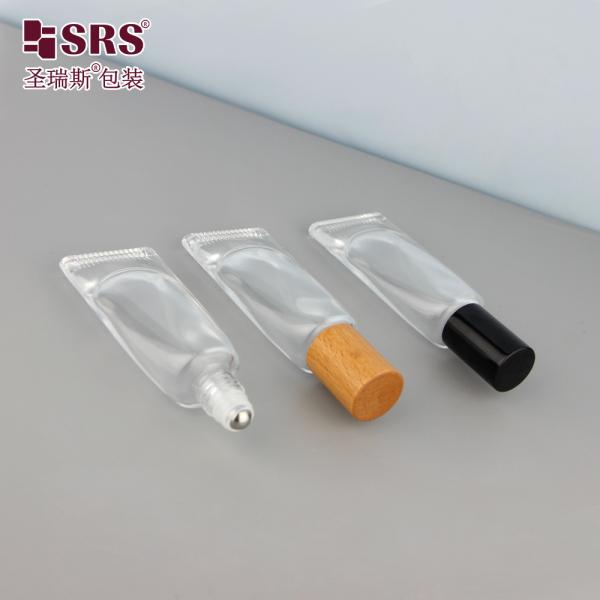 GB3-10ML Tube Shape Thick Bottom Glass Roll On Bottle For Essential Oil Fragrance Roller Ball Packaging