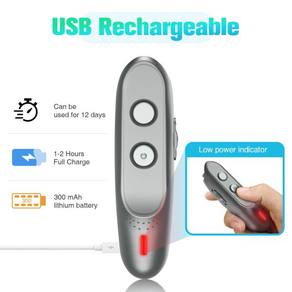 2025 New Eco-friendly Plastic Ultrasonic Dog Repeller Waterproof IP67 Anti Barking Multifunction Training Device >20 Hours