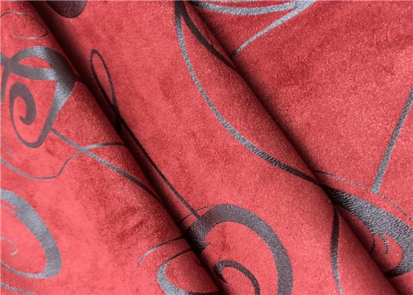 Wear Resistance Red Faux Leather Fabric Moisture Absorption With Good Warmth