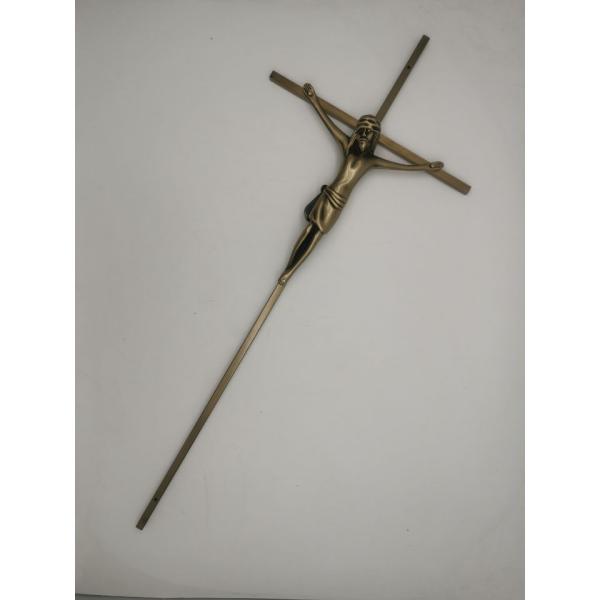 Metal Funeral Catholic Casket Crucifix 8mm Cross With Aluminum Christ