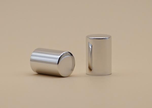 Silver Aluminum Perfume Bottle Caps Cylinder Shape PP Plastic Inner