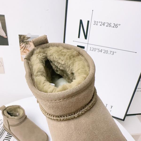 Winter Cowhide Snow Boots Plus Velvet Genuine Leather Short Boots Waterproof Non-Slip Outdoor Warm Cotton Shoes