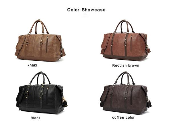 Vintage Crazy Horse Leather Men'S Travel Duffle Luggage Bag With Shoes Compartment Bag