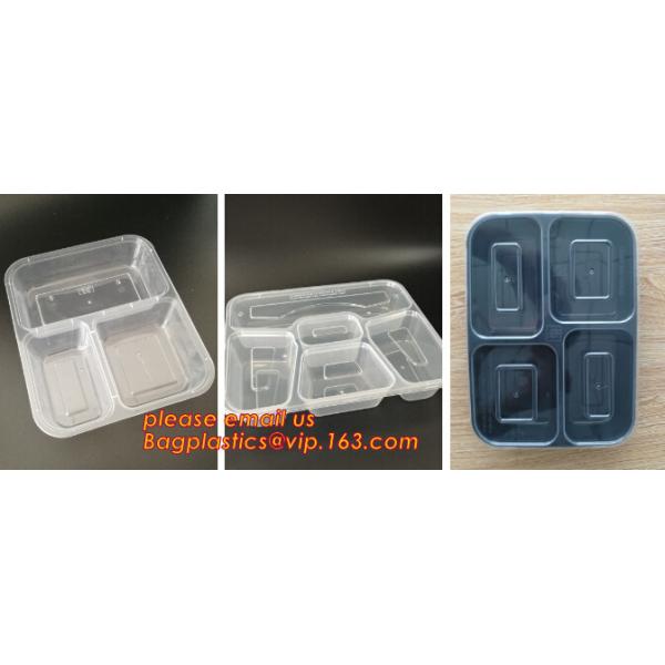 Коробка бенто пластикового устранимого пластикового взятия качества еды отсутствующая с 4 отсек, пищевой контейнер контейнеров пластиковый течебезопасный