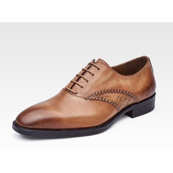 Hombres de moda zapatos de vestir formal de cuero genuino hombre negro zapatos de vestir de encaje