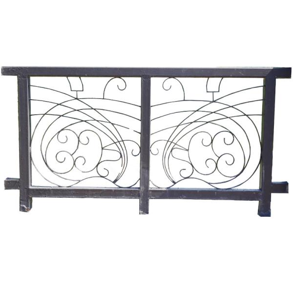 Fluorocarbon Coating Forged Black Wrought Iron Guardrail Fence Balcony Railing