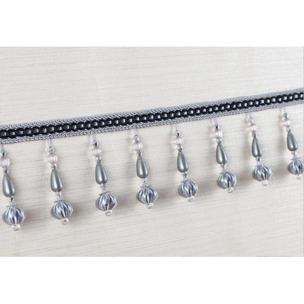 Handmade fashionable chain beads lace tassels fringes for curtain/sofa/pillow decoration