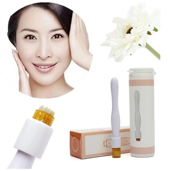 White Handle Professional 40 Needle Titanium Derma Stamp Micro Needling Therapy System