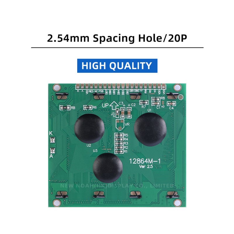 Blue Film LCM12864M-1 WiStar Graphic LCD Display Screen 20P STN 6800 Parallel Controller ST7920