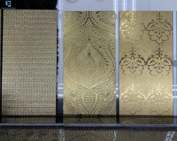 tuiles de mur de Pocelain de salle de bains de carrelages de couleur d'or de 600x1200mm