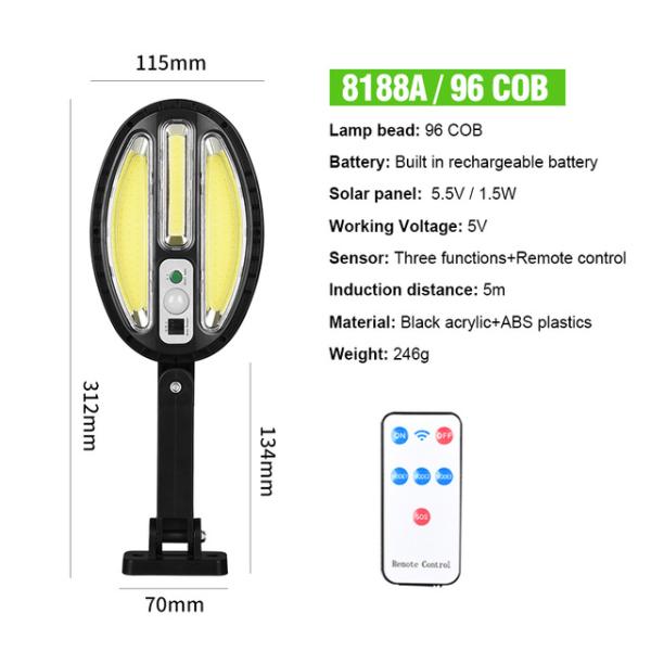 Wireless 20W 450LM Outdoor Pole Solar Street Light 20 Watt 6000-7000K Waterproof