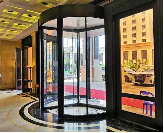 Convenient And Automatic Revolving Door For Secure And Modern Building Access