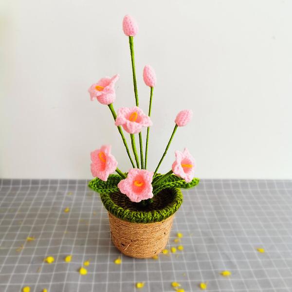 New Creative Luxury Handmade Crochet Knitting Plants Flowers Handicraft Home Decorations Crochet Flower