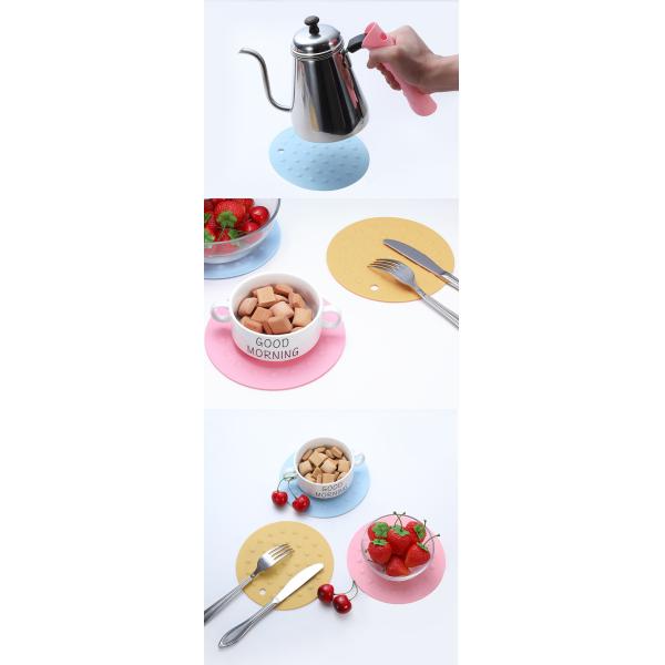 Protections chaudes épaisses rondes de tapis d'endroit de silicone de résistance thermique de silicone