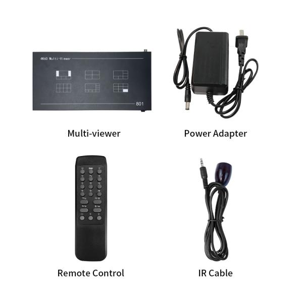4K60 Résolution Adaptive Splitter vidéo 8 entrées 1 sortie Multi-viewer de qualité professionnelle CCTV Synthétiseur d'image de surveillance