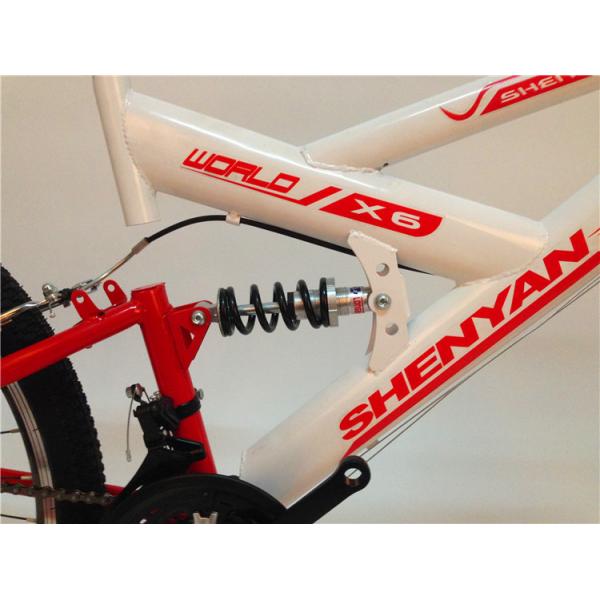 Cheap price OEM customized logo 21 speed hi ten steel mountain bike for travel with dual suspension