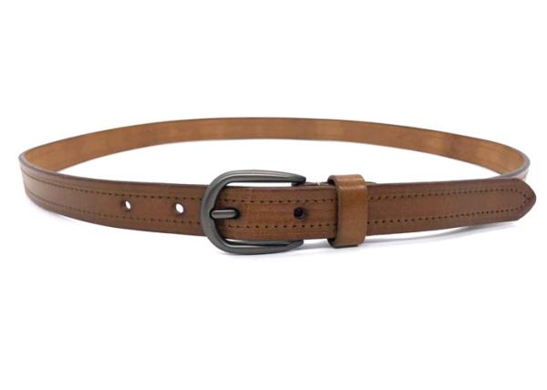 Wear Resistant Women's Fashion Leather Belts With Gunmetal Buckle / Skinny Waist Belt For Dress
