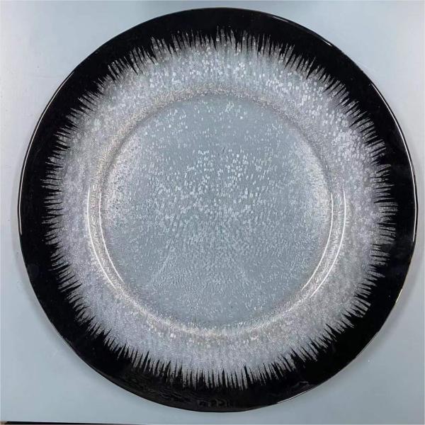 13 дюймовые красивые блестящие коричневые стеклянные зарядные пластины для мероприятий