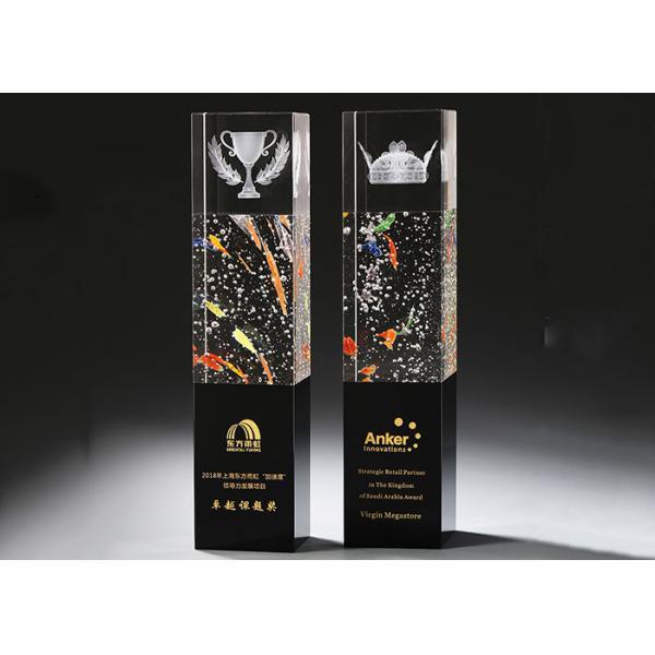 Durable K9 Crystal Trophy Cup Custom Engraving Logo / Texts Solid Structure