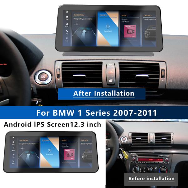 Yuecai 12.3inch Car Frame Fascia Adapter Android Radio Dash Fitting Panel Kit For Bmw 1 Series E81 E82 E87 E88 2007-2023