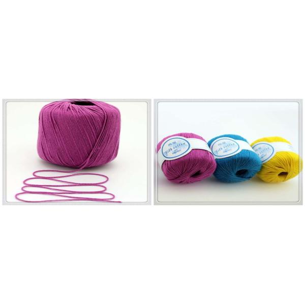 Fio para confecção de malhas extravagante roxo, algodão de seda que faz malha Karn para a roupa dos bebês