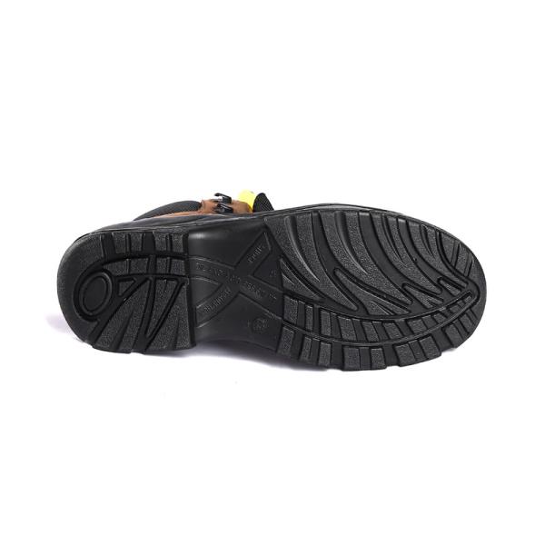 Crazy Horse Leather S3 Steel Toe Plate Brown Work And Safety Shoes PU Outsole
