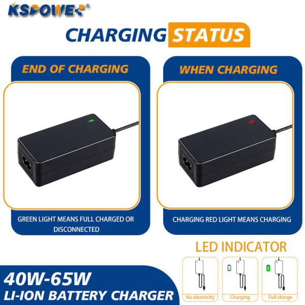 8.4V 37.8V Li Ion Battery Charger 65W Desktop Style Overcurrent Protection High Security