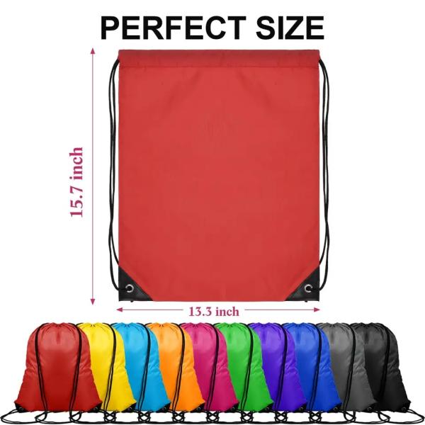 School Bag Trolley Custom Logo Nylon Draw String Backpack with Waterproof Material