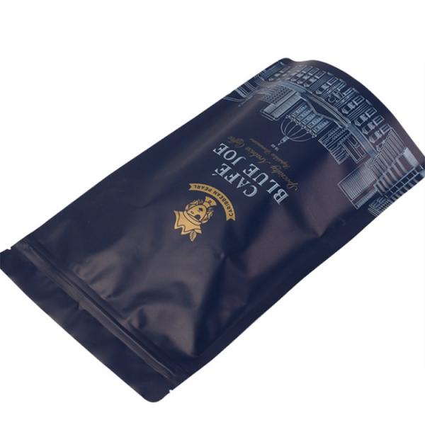 Reclosable aluminum foil matte color zipper stand up coffee bag with valve
