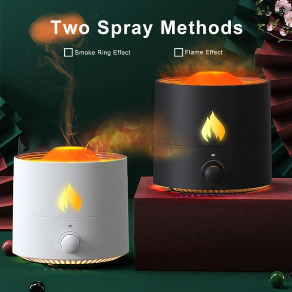 Custom Logo Flame Pattern Aroma Diffuser Ultrasonic Cool Mist Humidifier Air Purifier